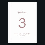 Minimalistiskt Bordsnummer Ro Guld<br><div class="desc">Detta minimalistiska bordsnummer ro guld är perfekt för ett enkelt bröllop. Den moderna romantiska designen har klassiskt ro guld och vit typografi parad med en rografi av rustik men elegant med vintage handskrivet stil. Anpassade i alla färg. Behålla designen enkel och elegant, som den är, eller anpassa den genom att...</div>