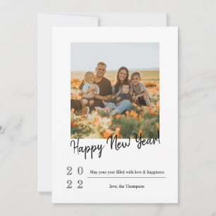 Minimalistiskt, borstad typografi, foto Gott nytt Julkort
