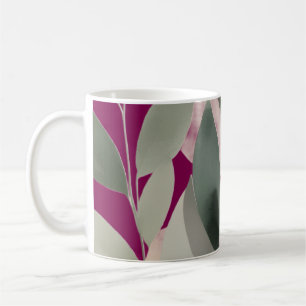 Minimalistiskt Botaniskt Bladmönster Kaffemugg