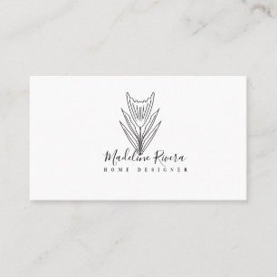 Minimalistiskt Botaniskt Blommigt Affärskort Visitkort