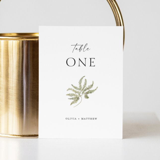 Minimalistiskt Botaniskt Bröllop | Elegant Modern  Bordsnummer (Skapare uppladdad)
