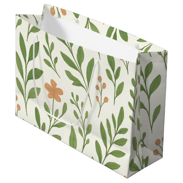 Minimalistiskt botaniskt mönster med gröna blad  (Framsidan Vinklad)