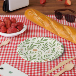 Minimalistiskt botaniskt mönster med gröna blad