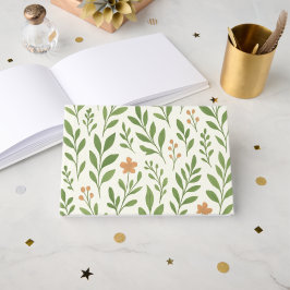 Minimalistiskt botaniskt mönster med gröna blad gästböcker