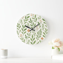 Minimalistiskt botaniskt mönster med gröna blad stor klocka