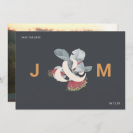 Minimalistiskt botaniskt spara datumet med foto