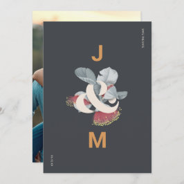 Minimalistiskt botaniskt spara datumet med foto