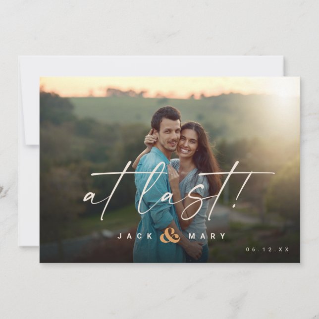 Minimalistiskt botaniskt spara datumet med foto (Framsida)