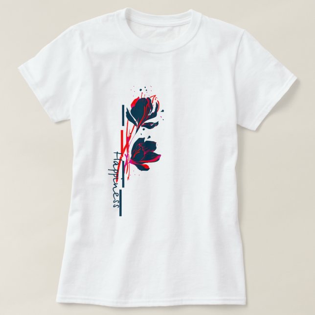 Minimalistiskt brant blommor av lycka t shirt (Design framsida)