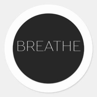 Minimalistiskt Breathe Sticker Runt Klistermärke