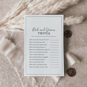 Minimalistiskt brid- och Groom Trivia-spel Flygblad