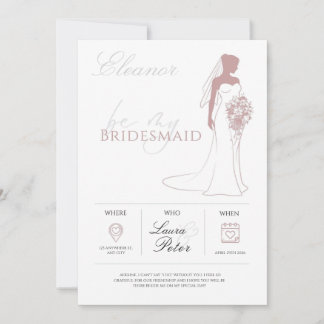 Minimalistiskt Bridesmaid Frieri kort