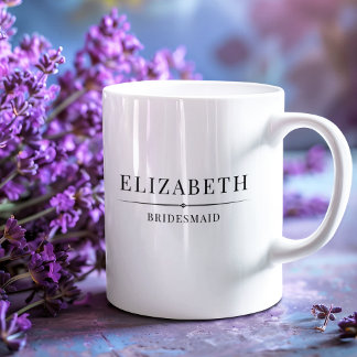 Minimalistiskt Bridesmaid ger Elegant Modern Bröll Kaffemugg