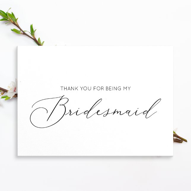 Minimalistiskt Bridesmaid-kort med tillsatt tacksa Kort (Skapare uppladdad)