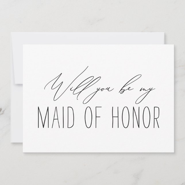Minimalistiskt Bridesmaid Maid of honor Frieri kor Inbjudningar (Framsida)