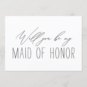 Minimalistiskt Bridesmaid Maid of honor Frieri kor Inbjudningar