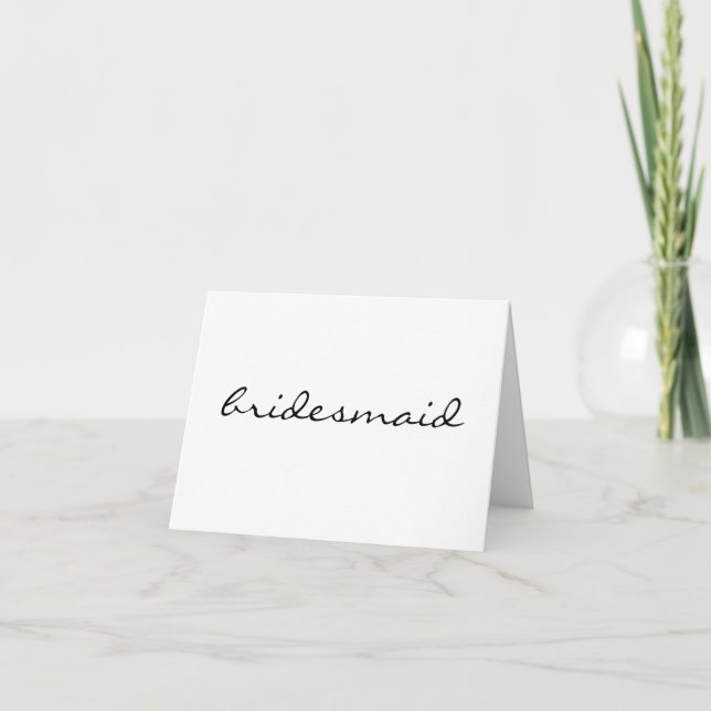 Minimalistiskt Bridesmaid-tackkort Tack Kort (Framsida)