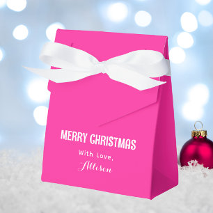 Minimalistiskt Bright Rosa Retro God jul Presentaskar