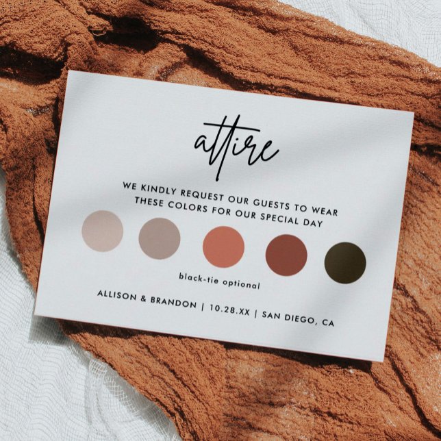 Minimalistiskt Bröllop Attire-nödkodkort Tilläggskort (Skapare uppladdad)