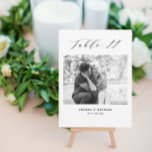 Minimalistiskt Bröllop Bord 11-nummer och Bilder-k Meddelande<br><div class="desc">Ett annat sätt att visa era bordsnummer i bröllop. Designad för att matcha samlingen "Bröllop Essentials - Classic". Den här mallen innehåller 1 bild som kan vara när du var barn eller ett par, bord 11 tum. manustypografi av klassisk elegant, parets namn och bröllop datum. Hämta bord 1-15 i samlingen...</div>