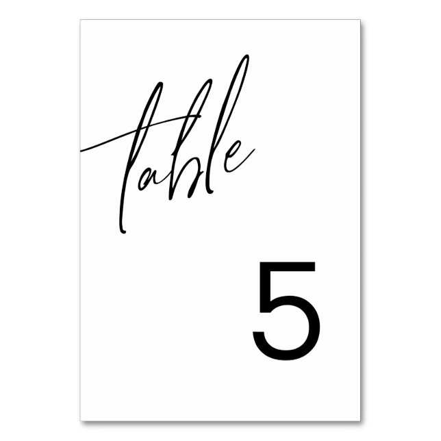 Minimalistiskt Bröllop Bordsnummer (Framsidan)