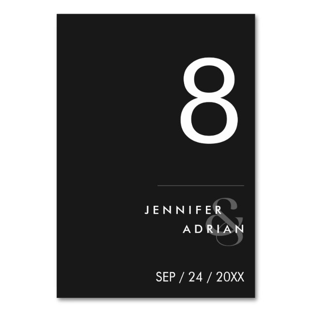 Minimalistiskt Bröllop-Bordsnummer - Anpassade Bordsnummer (Framsidan)