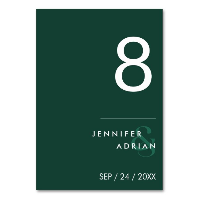 Minimalistiskt Bröllop-Bordsnummer - Anpassade Bordsnummer (Framsidan)