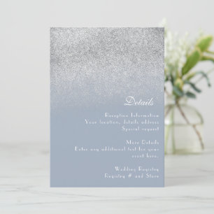 Minimalistiskt bröllop Dusty Blue Gnistrande detal Julkort