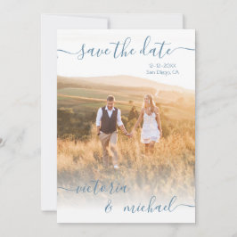 Minimalistiskt Bröllop-foto Spara datuminbjudan Inbjudningar