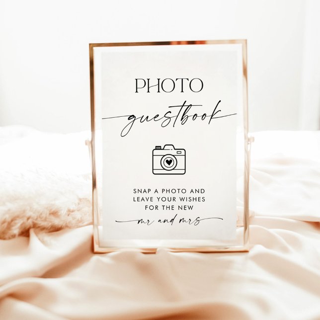 Minimalistiskt Bröllop-fotobokstecken, inbjudati Inbjudningar (Skapare uppladdad)