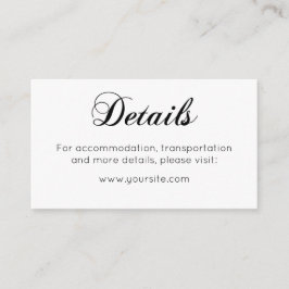 Minimalistiskt bröllop-informationskort Enkelt inm Tilläggskort