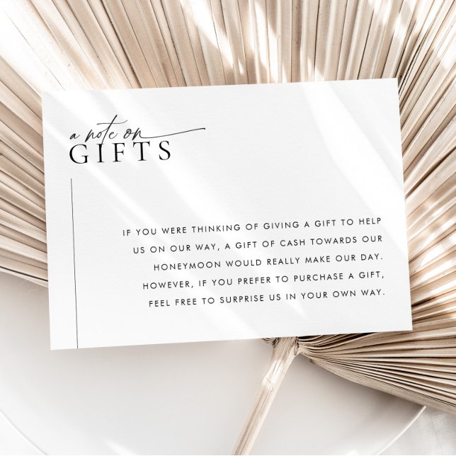 Minimalistiskt Bröllop-kort för fiskbrunnsfiske LA Tilläggskort (LAYLA | Wedding Wishing Well / Gifts enclosure card | Matching items available. )