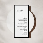 Minimalistiskt Bröllop-menykort Meny<br><div class="desc">Elegantens kalligrafi - svart och vitt bröllop-platta menykort.</div>