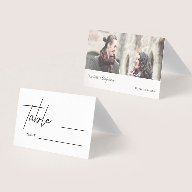 Minimalistiskt Bröllop-monteringskort - Elegans Kort ( Minimalist Script Wedding Table Number Place Card)
