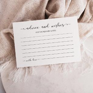Minimalistiskt Bröllop-råd och Önskemål-kort Tilläggskort