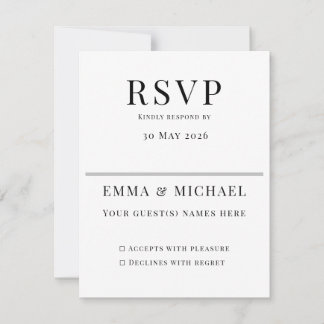 Minimalistiskt bröllop RSVP-kort | Elegant rediger
