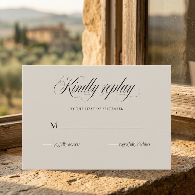 Minimalistiskt bröllop RSVP-kort | Elegant script  OSA Kort (Skapare uppladdad)