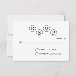 Minimalistiskt bröllop RSVP-kort | Enkelt svart & Inbjudningar
