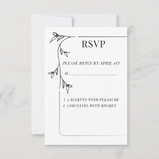Minimalistiskt bröllop RSVP-svarskort OSA Kort