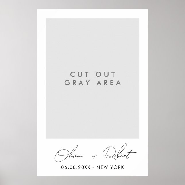 Minimalistiskt Bröllop Selfie Ram Poster (Framsidan)