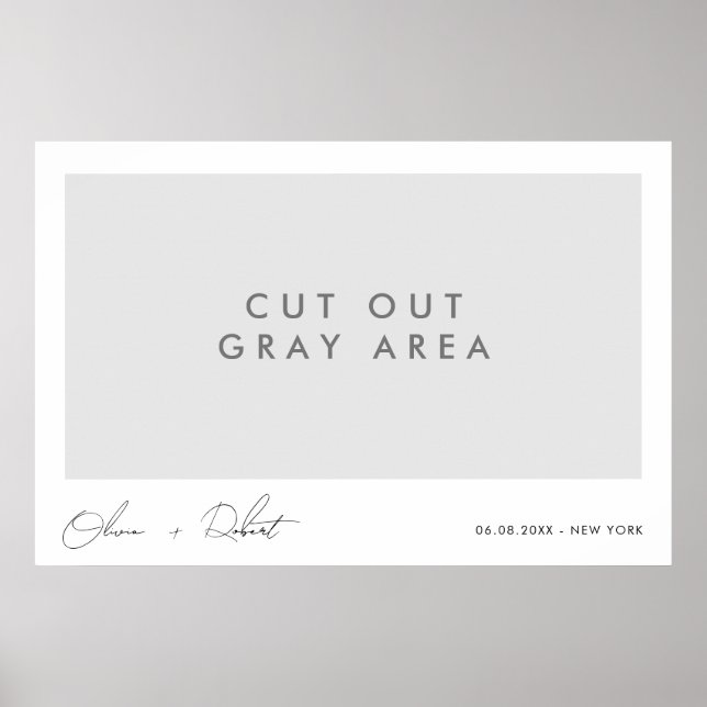 Minimalistiskt Bröllop Selfie Ram Poster (Framsidan)