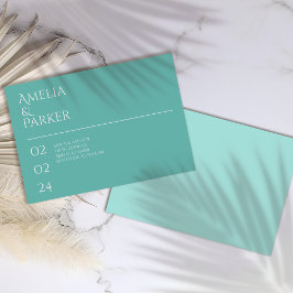 Minimalistiskt Bröllop spara datum-kort för Grönt Datumet