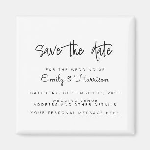 Minimalistiskt Bröllop spara datum Magnet