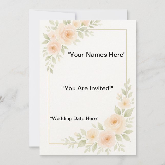 Minimalistiskt Bröllop-stationeri Inbjudningar (Framsida)