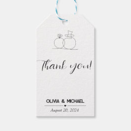 Minimalistiskt Bröllop-tack för favorittaggen Presentetikett