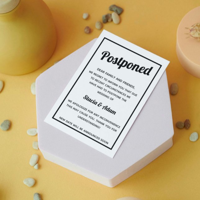 Minimalistiskt bröllop uppskjuten postkort meddelande vykort (Skapare uppladdad)