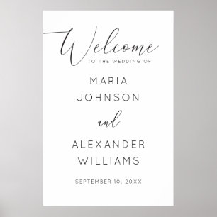 Minimalistiskt Bröllop   Välkomsthälsning för svar Poster