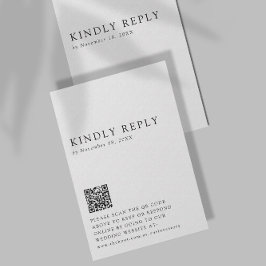 Minimalistiskt Bröllop vänligt besvara Onlinens QR OSA Kort