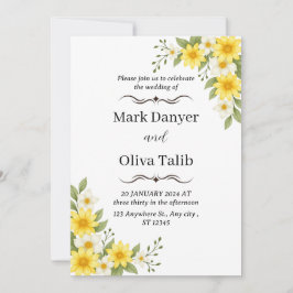 Minimalistiskt brölloppsinbjudande | Modernt & Ele Inbjudningar