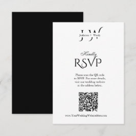 Minimalistiskt bröllops QR-kod RSVP-kort OSA Kort
